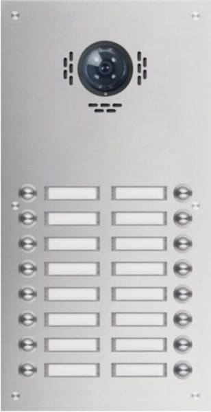 ELCOM - TVG-16/2 Türstation für Kamera-Türlautsp.16/2 Rund-Taster UP Edelst. matt ESTA