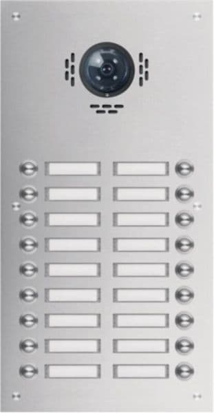 ELCOM - TVG-18/2 Türstation für Kamera-Türlautsp.18/2 Rund-Taster UP Edelst. matt ESTA