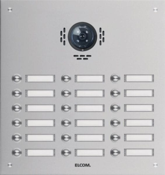 ELCOM - TVG-18/3 Türstation für Kamera-Türlautsp.18/3 Rund-Taster UP Edelst. matt ESTA
