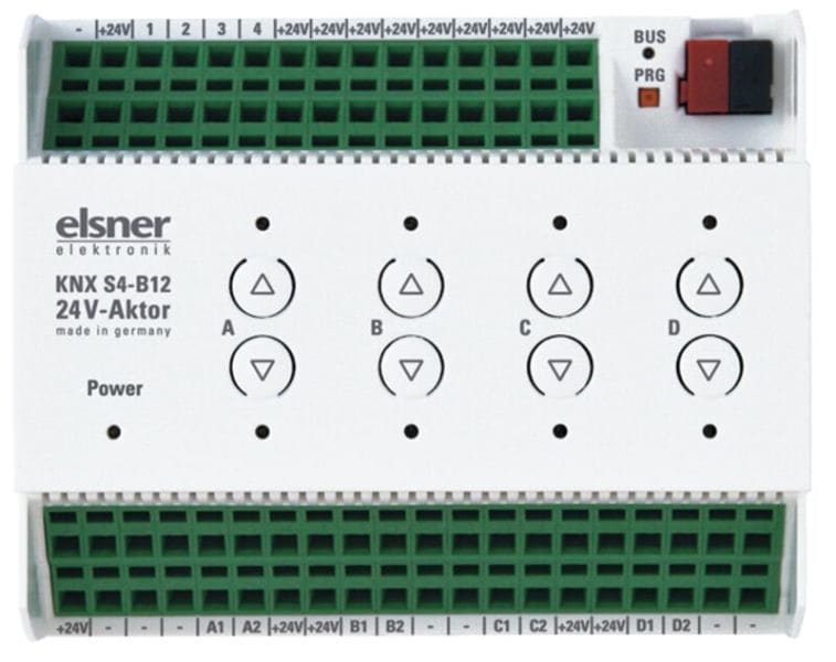 ELSNER - KNX Jalousieaktor S4-B12 24V 4fach REG mit 12fach Binäreingang