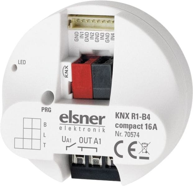 ELSNER - KNX Schaltaktor 1fach 16 A mit Tasterschnittstelle 4fach Up
