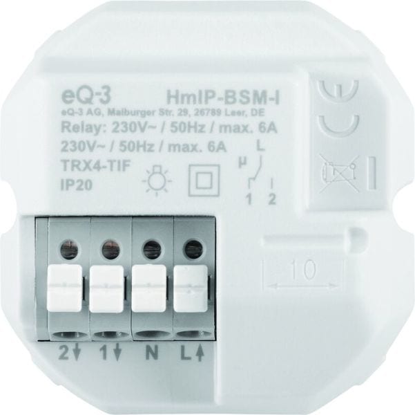 EQ3 - HOMEMATIC IP Schalt-Mess-Aktor für Markensch. m. Nebenst.Eing., HmIP-BSM-I