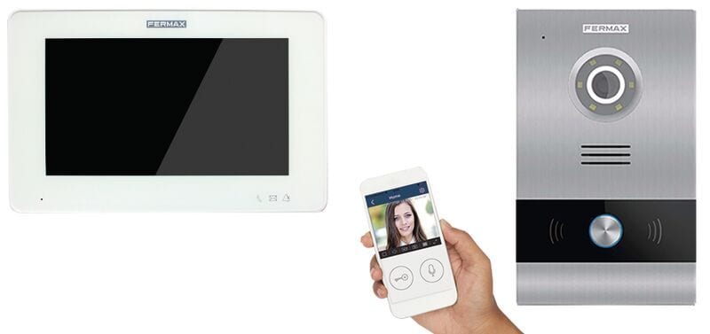 FERMAX - MEET 1TN Videoset, Alu/ silber 7 NEO Monitor weiß,