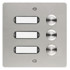 GROTHE - Etagenplatte Edelstahl  V2A 3 We LED Namensschild, Unterputz