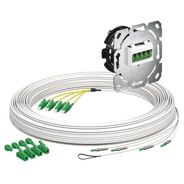 KAISER - Teiln.Anschl. Gf-TA E3S Connect 4xF, LC/APC DX, L=25m, HÜP, UP