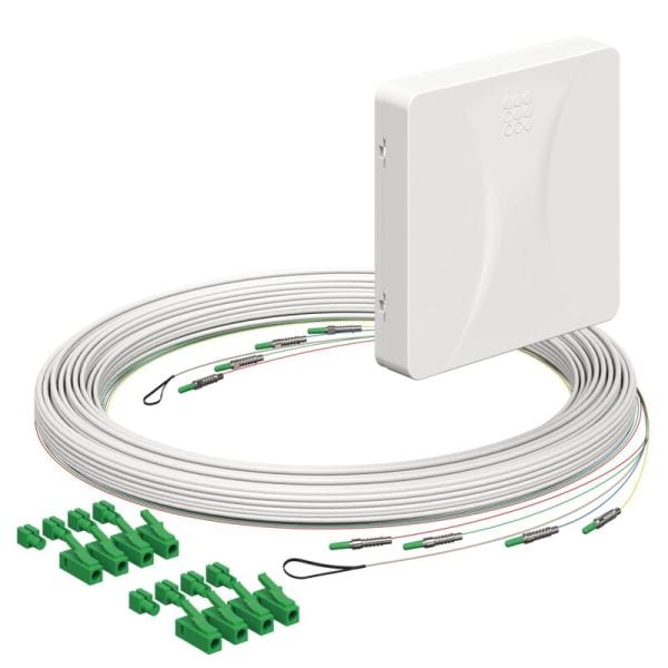 KAISER - Teiln.Anschl. Gf-TA E3S Connect 4xF, LC/APC DX, L=15m, Gf-GV, AP