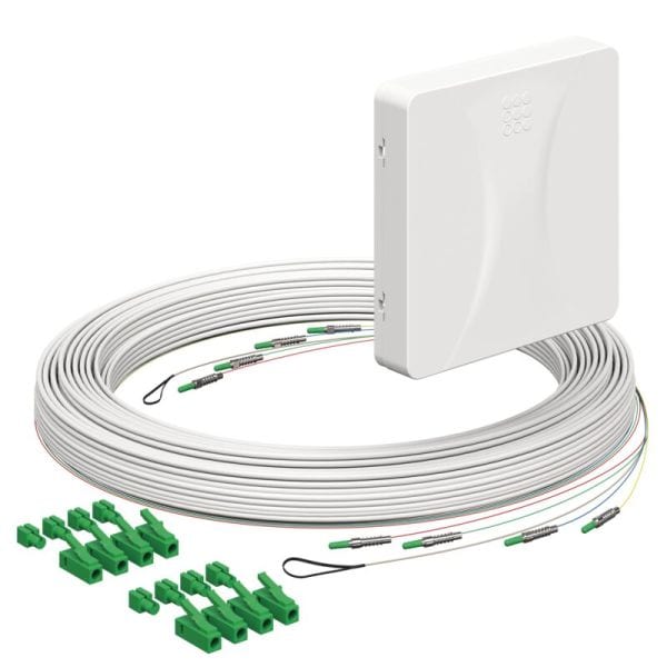 KAISER - Teiln.Anschl. Gf-TA E3S Connect 4xF, LC/APC DX, L=25m, Gf-GV, AP