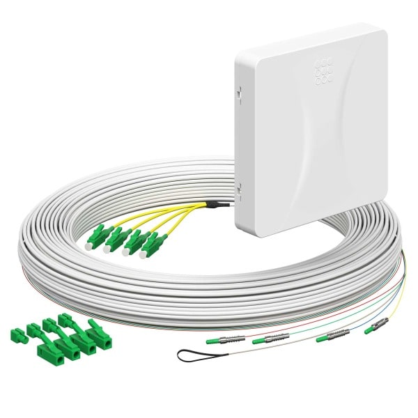 KAISER - Teiln.Anschl. Gf-TA E3S Connect 4xF, LC/APC DX, L=60m, HÜP, AP
