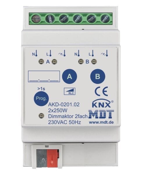 MDT - MDT KNX Universal Dimmaktor 2-fach mit Wirkleistungszähler REG
