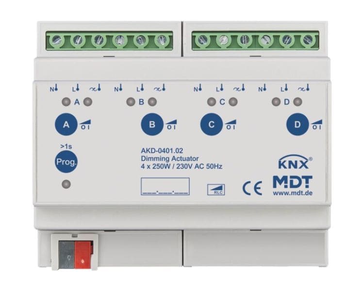 MDT - MDT KNX Universal Dimmaktor 4-fach mit Wirkleistungszähler REG