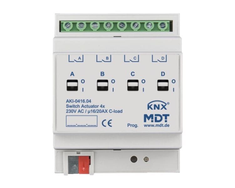 MDT - MDT KNX Schaltaktor 4-fach C-Last 16/20A REG