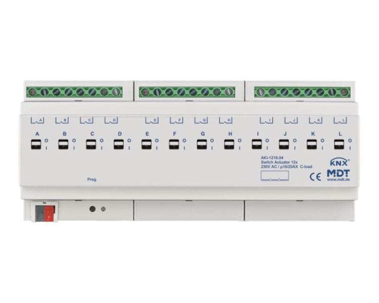 MDT - MDT KNX Schaltaktor 12fach C-Last 16/20A REG