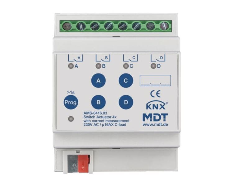 MDT - MDT KNX Schaltaktor C-Last mit Strommessung 4-fach REG