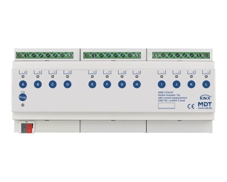 MDT - MDT KNX Schaltaktor C-Last mit Strommessung 12-fach REG