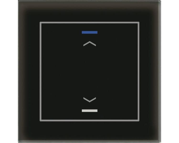 MDT - MDT KNX Glastaster II Light 1-fach RGBW, Glas schwarz, Jalousie