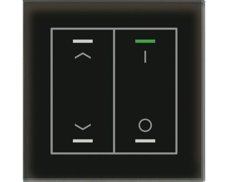 MDT - MDT KNX Glastaster II Light 2-fach RGBW, mit Temp., Glas schwarz, Jal./Sch.