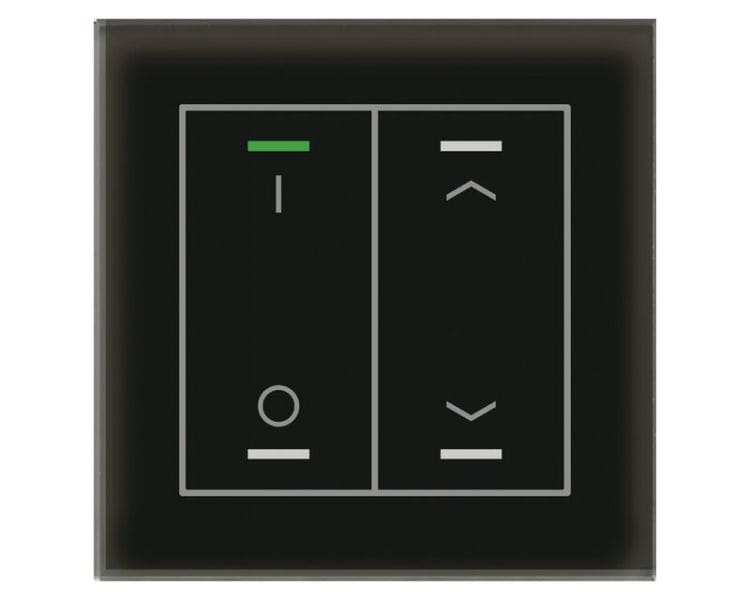 MDT - MDT KNX Glastaster II Light 2-fach RGBW, mit Temp., Glas schwarz, Sch./Jal.