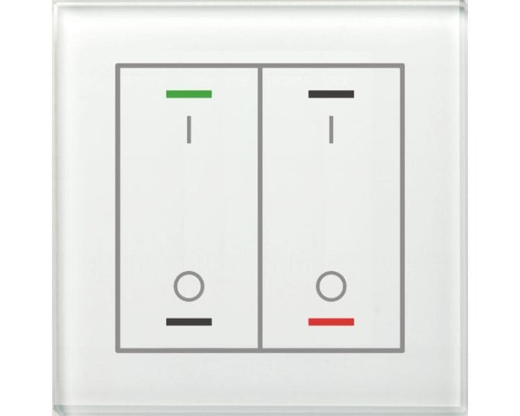 MDT - MDT KNX Glastaster II Light 2-fach RGBW, mit Temp., Glas weiß, Schalten