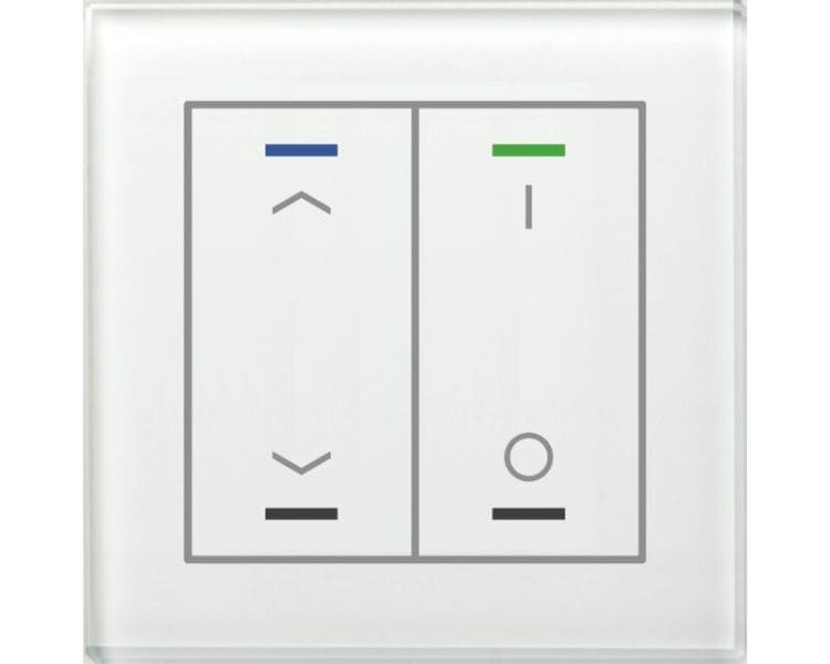 MDT - MDT KNX Glastaster II Light 2-fach RGBW, mit Temp., Glas weiß, Jal./Sch.
