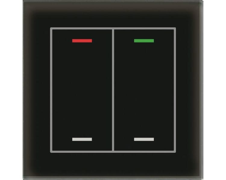 MDT - MDT KNX Glastaster II Light 2-fach RGBW, Glas schwarz, Neutral