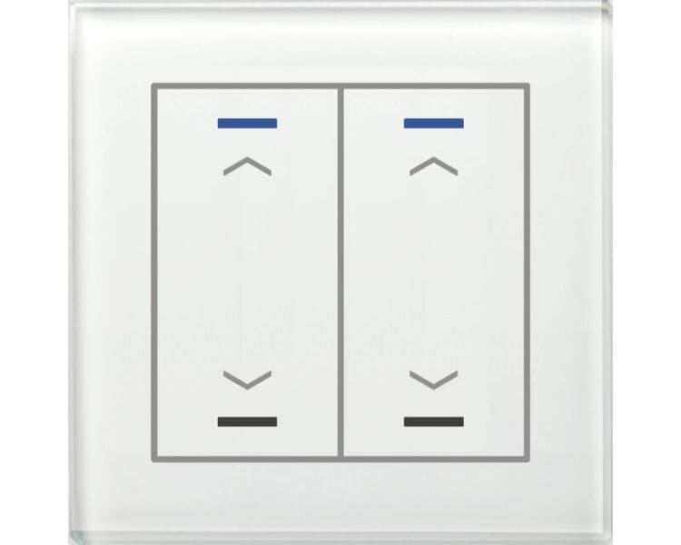 MDT - MDT KNX Glastaster II Light 2-fach RGBW, Glas weiß, Jalousie