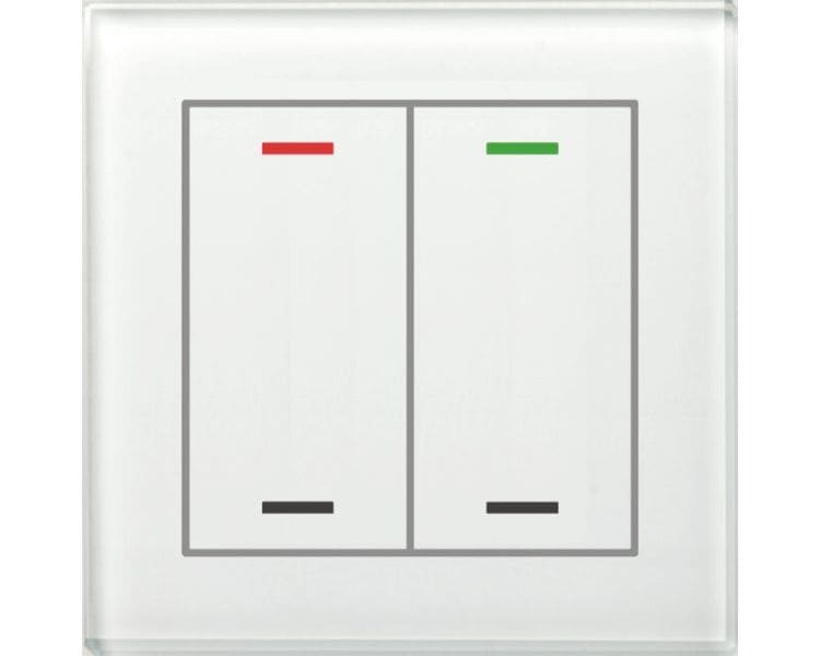 MDT - MDT KNX Glastaster II Light 2-fach RGBW, Glas weiß, Neutral