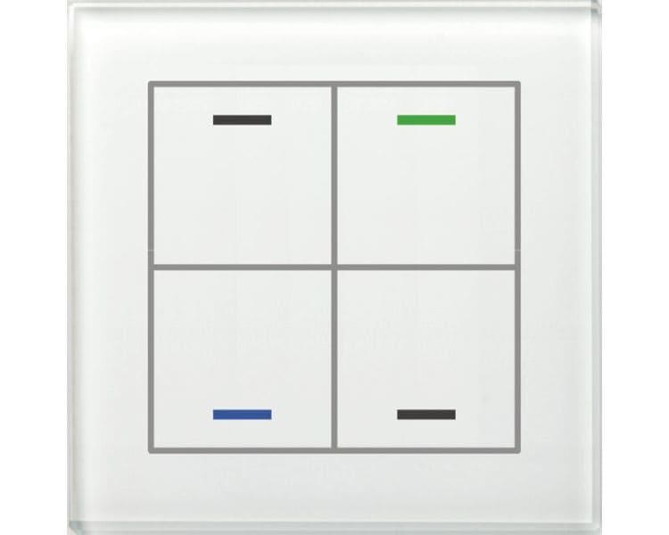 MDT - MDT KNX Glastaster II Light 4-fach weiß Up