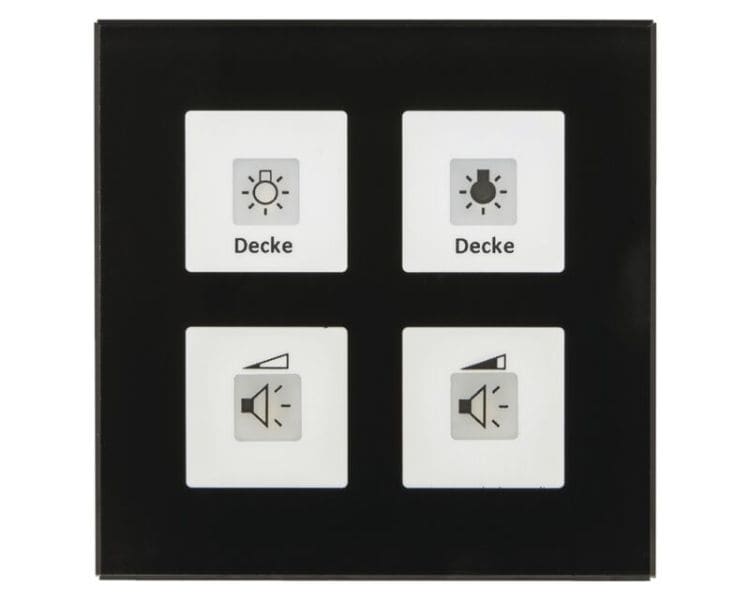 MDT - MDT KNX Glastaster 4-fach Plus mit Temperatursensor schwarz