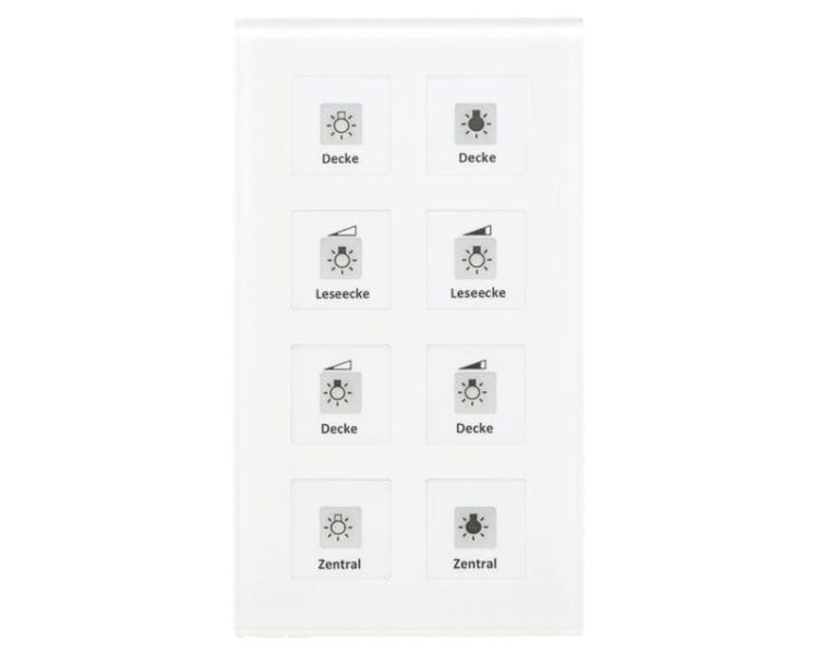 MDT - MDT KNX Glastaster 8-fach Plus mit Temperatursensor weiß