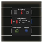 MDT - MDT KNX Glastaster mit Farbdisplay mit 6 Flächen und Temp.Sensor schwarz