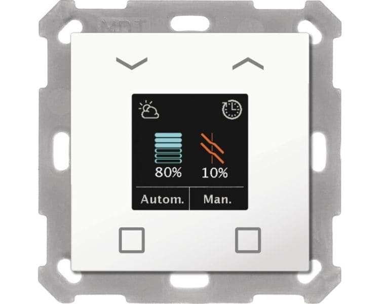 MDT - MDT KNX Jalousietaster Smart 55 mit Fabrdisplay reinweiß glänzend