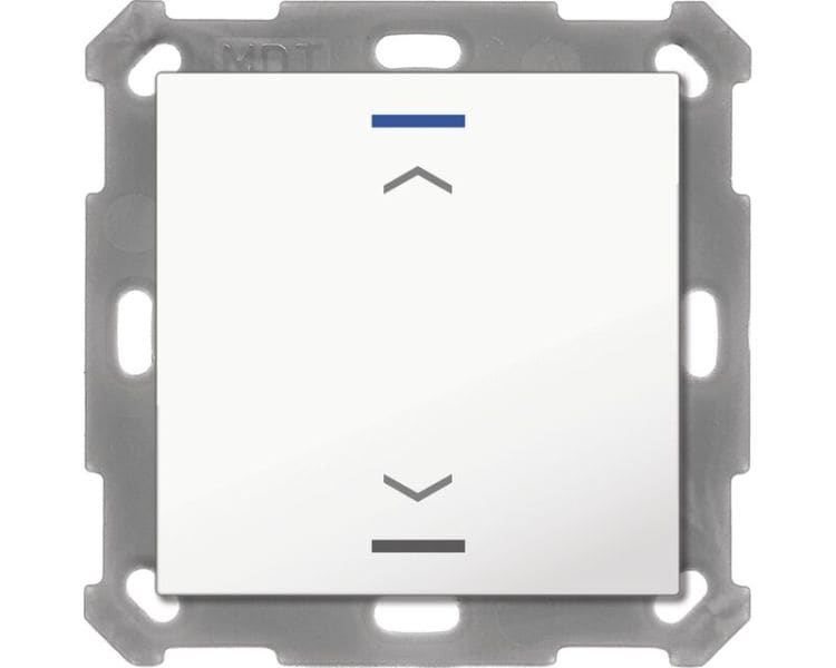 MDT - MDT KNX Taster Light 55x55mm 1fach, RGBW mit Temp., Reinweiß gl., Jalousie