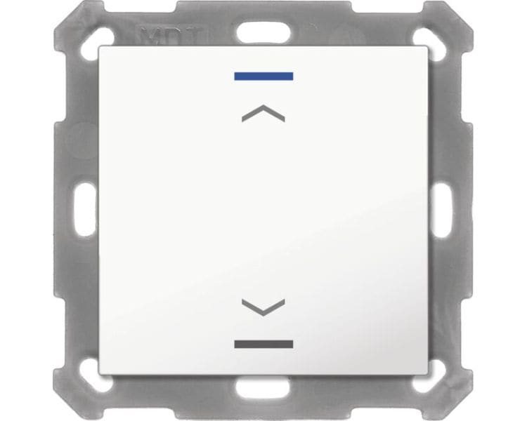 MDT - MDT KNX Taster Light 55 x 55 mm 1-fach RGBW, reinweiß glänzend, Jalousie