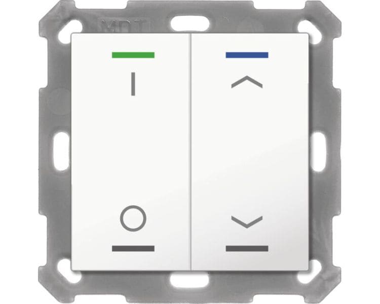 MDT - MDT KNX Taster Light 55 x 55 mm 2-fach RGBW, reinweiß glänzend, Schalten/Jal.