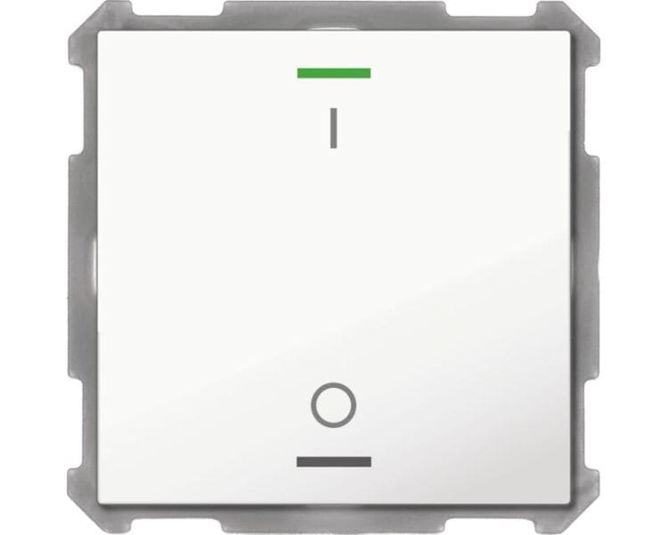 MDT - MDT KNX Taster Light 63 x 63 mm 1-fach mit Temp.sensor reinweiß, Schaltsymbol