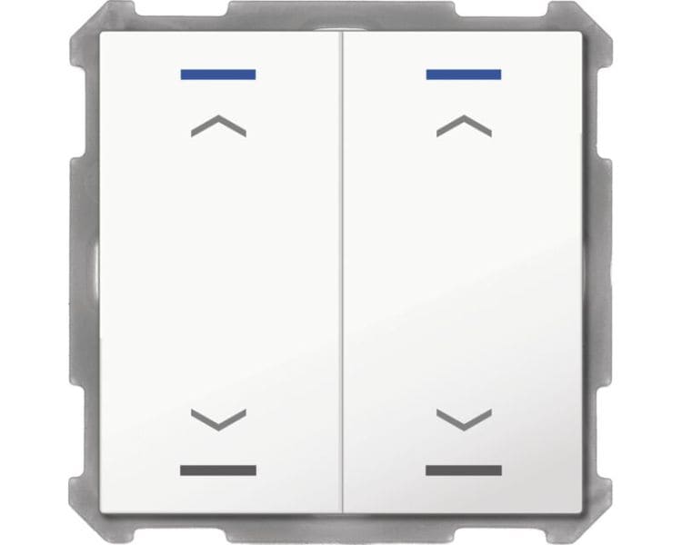 MDT - MDT KNX Taster Light 63 x 63 mm 2-fach ohne Temp.sensor reinweiß, Jalousie