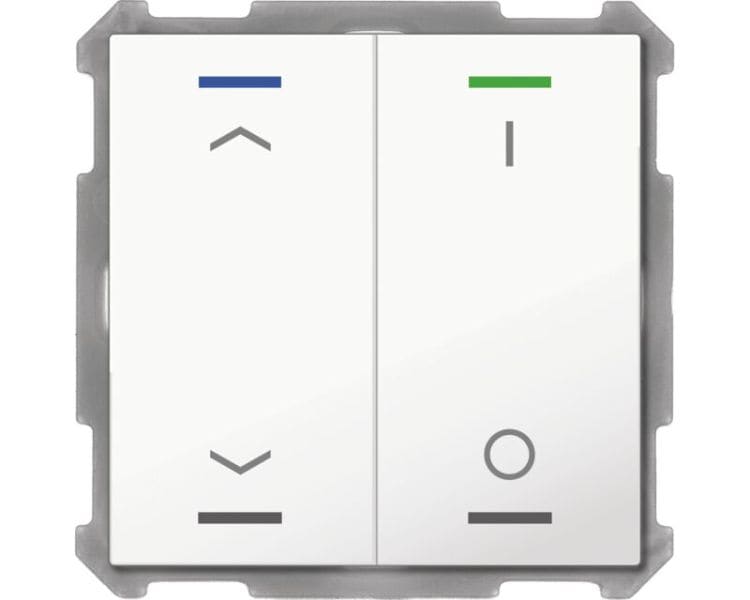 MDT - MDT KNX Taster Light 63 x 63 mm 2-fach ohne Temp.sensor reinweiß, Jal./Schalten