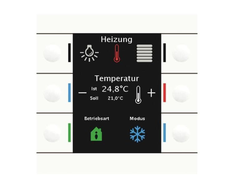 MDT - MDT KNX Tastsensor Smart 86 mit Farbdisplay und RTR reinweiß glänzen