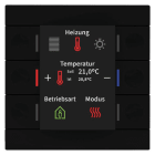 MDT - MDT KNX Taster Smart 86 mit Farbdisplay und RTR Kunststoff schwarz matt