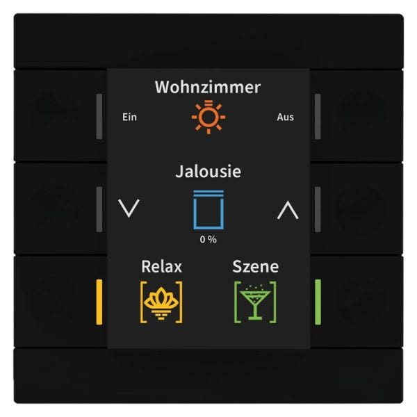 MDT - MDT KNX Taster Smart 86 mit Farbdisplay Kunststoff schwarz matt