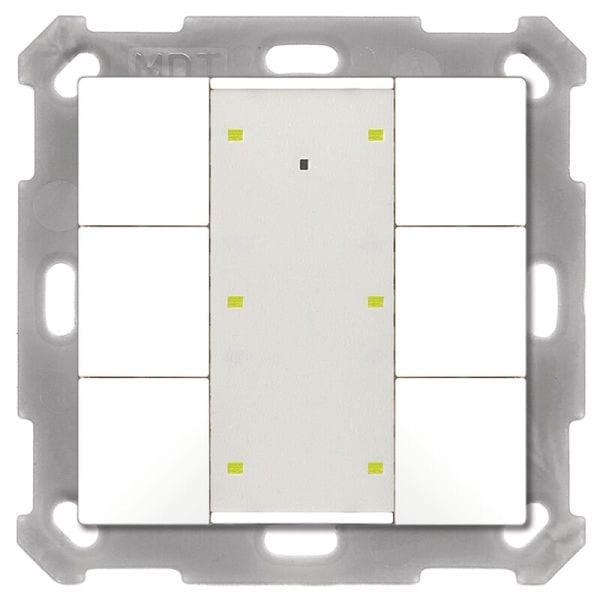 MDT - MDT KNX Tastsensor 6-fach Plus mit Temp. reinweiß glänzend