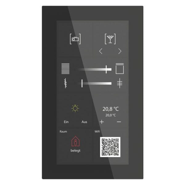 MDT - MDT KNX Glas Touch Smart 6 Zoll Plus KNX Secure Schwarz