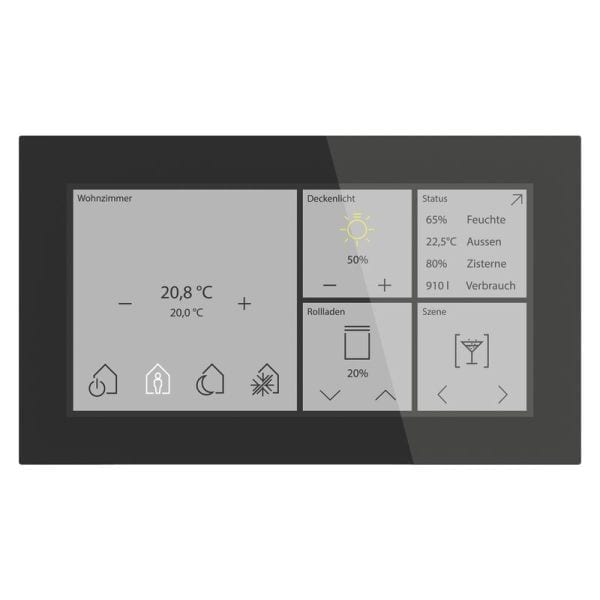MDT - MDT KNX Glas Touch Smart 6 Zoll KNX Secure Schwarz