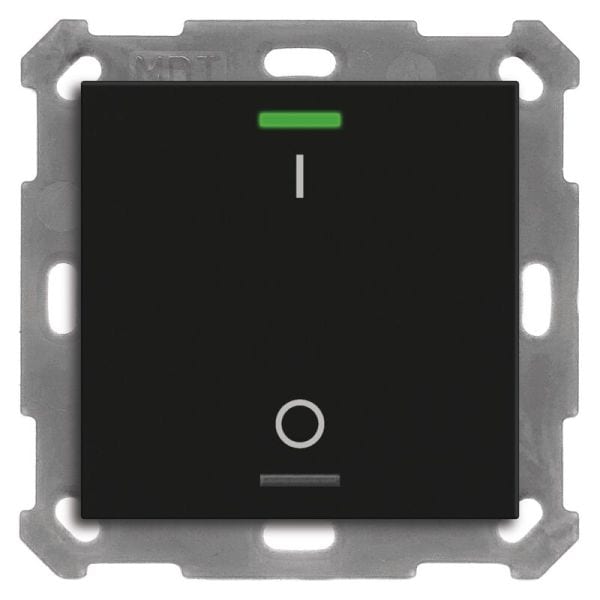 MDT - MDT KNX Taster Light 55x55mm 1fach, RGBW mit Temp., schwarz matt, Schalten