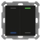 MDT - MDT KNX Taster Light 55x55mm 2fach, RGBW mit Temp., schwarz matt, Neutral