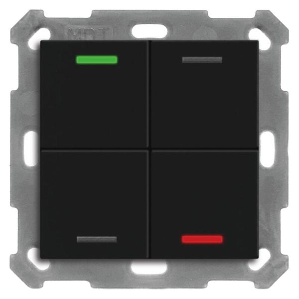 MDT - MDT KNX Taster Light 55x55mm 4-fach RGBW, schwarz matt, Neutral