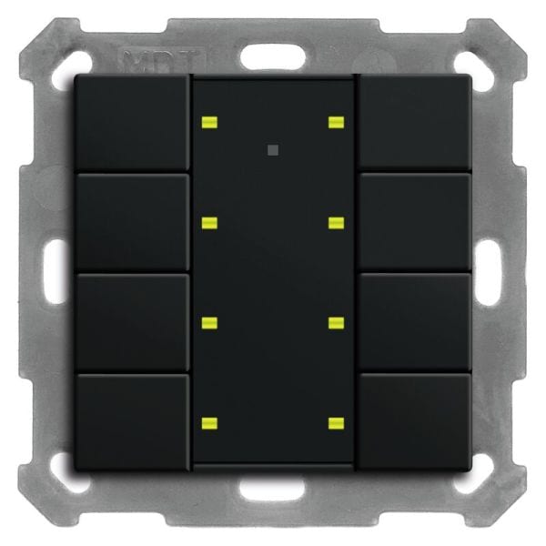 MDT - MDT KNX Taster Plus 55x55 8-fach schwarz matt