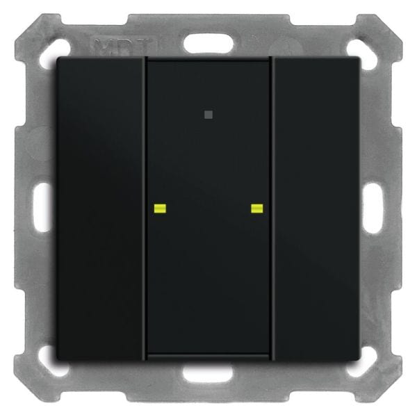MDT - MDT KNX Taster Plus TS 55x55 2-fach mit RTR schwarz matt