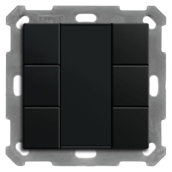 MDT - MDT KNX Taster 55x55 6-fach schwarz matt