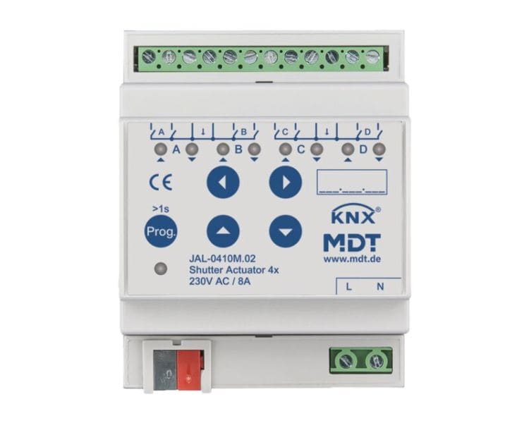 MDT - MDT KNX Jalousieaktor 4-fach mit aut. Fahrzeitmessung REG